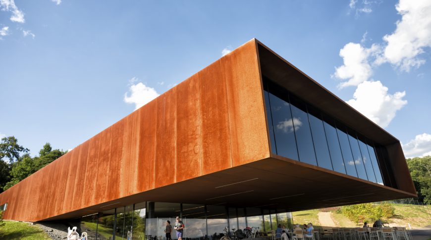 The museum and research center of the Celtic culture. The museum was opened in 2011 by the Hessen office of built heritage conservation ( Landesamt fȕr Denkmalpflege Hessen). It is located at the important place of discovery of a Celtic settlement aged about 5 thousend B.C. In the front of the building you see visitors watching and enjoing at the location.